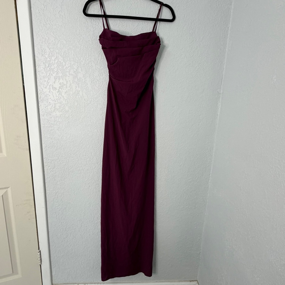 House of CB London Plum Purple Ruched Draped Corset Maxi Dress XS RN150550